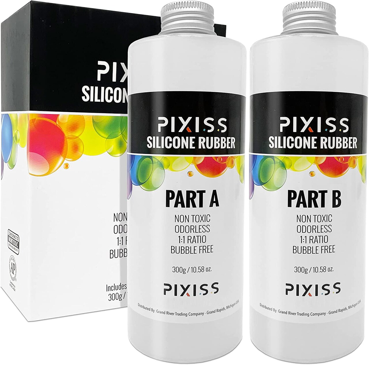 Pixiss Silicone Mold Making Kit Liquid Silicone Rubber 21.16oz Bubble Free Translucent